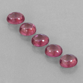 3.25 ct Red Rhodolite Garnet Gemstone, Rhodolite Garnet Gem in Oval Cabochon Shape for Sale.