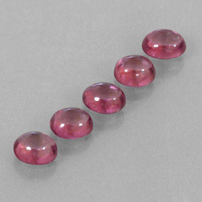 3.25 ct Red Rhodolite Garnet Stone, Natural Rhodolite Garnet in Oval Cabochon Shape for Sale