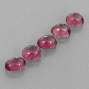 4.15 ct Red Rhodolite Garnet Gemstone, Rhodolite Garnet Gem in Oval Cabochon Shape for Sale.