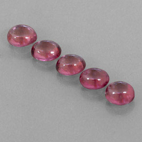 3.60 ct Red Rhodolite Garnet Gemstone, Rhodolite Garnet Gem in Oval Cabochon Shape for Sale.