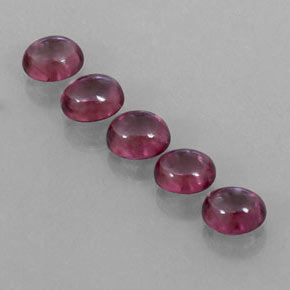 3.55 ct Red Rhodolite Garnet Gemstone, Rhodolite Garnet Gem in Oval Cabochon Shape for Sale.