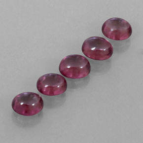 3.55 ct Red Rhodolite Garnet Stone, Natural Rhodolite Garnet in Oval Cabochon Shape for Sale