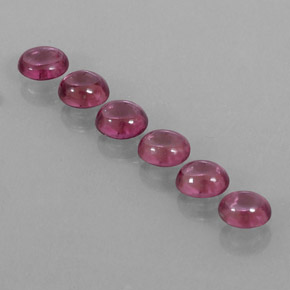 3.38 ct Red Rhodolite Garnet Gemstone, Rhodolite Garnet Gem in Oval Cabochon Shape for Sale.