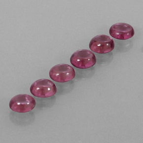 3.38 ct Red Rhodolite Garnet Stone, Natural Rhodolite Garnet in Oval Cabochon Shape for Sale