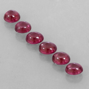 4.24 ct Red Rhodolite Garnet Gemstone, Rhodolite Garnet Gem in Oval Cabochon Shape for Sale.