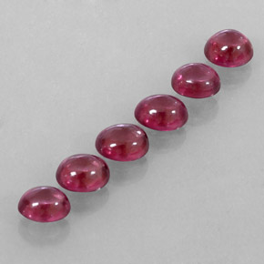 4.24 ct Red Rhodolite Garnet Stone, Natural Rhodolite Garnet in Oval Cabochon Shape for Sale