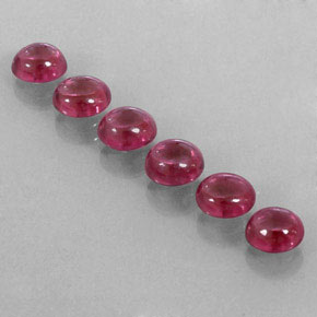 5.11 ct Red Rhodolite Garnet Gemstone, Rhodolite Garnet Gem in Oval Cabochon Shape for Sale.