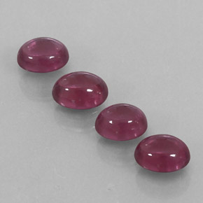 2.49 ct Red Rhodolite Garnet Gemstone, Rhodolite Garnet Gem in Oval Cabochon Shape for Sale.