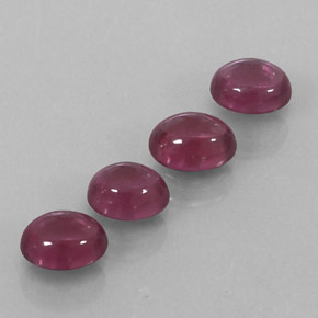 2.49 ct Red Rhodolite Garnet Stone, Natural Rhodolite Garnet in Oval Cabochon Shape for Sale