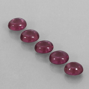 3.32 ct Red Rhodolite Garnet Gemstone, Rhodolite Garnet Gem in Oval Cabochon Shape for Sale.
