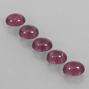 4.21 ct Red Rhodolite Garnet Gemstone, Rhodolite Garnet Gem in Oval Cabochon Shape for Sale.