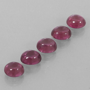 5.03 ct Red Rhodolite Garnet Stone, Natural Rhodolite Garnet in Oval Cabochon Shape for Sale