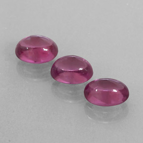 2.37 ct Red Rhodolite Garnet Gemstone, Rhodolite Garnet Gem in Oval Cabochon Shape for Sale.