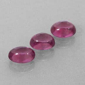 2.37 ct Red Rhodolite Garnet Stone, Natural Rhodolite Garnet in Oval Cabochon Shape for Sale
