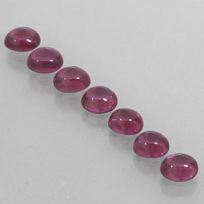 4.37 ct Red Rhodolite Garnet Gemstone, Rhodolite Garnet Gem in Oval Cabochon Shape for Sale.