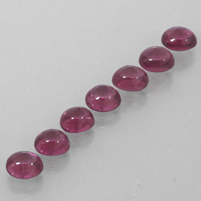 4.37 ct Red Rhodolite Garnet Stone, Natural Rhodolite Garnet in Oval Cabochon Shape for Sale