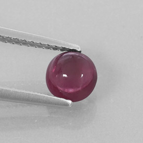 1.19 ct Red Rhodolite Garnet Gemstone, Rhodolite Garnet Gem in Round Cabochon Shape for Sale.