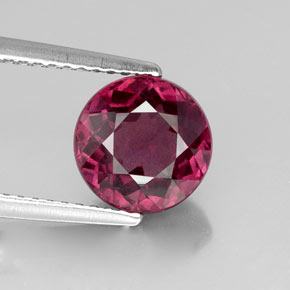 2.99 ct Red Rhodolite Garnet Gemstone, Rhodolite Garnet Gem in Round Facet Shape for Sale.