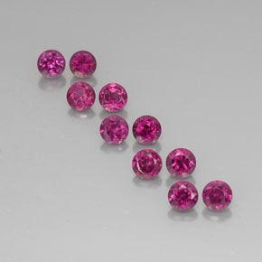 3.05 ct Red Rhodolite Garnet Gemstone, Rhodolite Garnet Gem in Round Facet Shape for Sale.