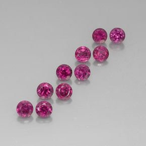 3.05 ct Red Rhodolite Garnet Stone, Natural Rhodolite Garnet in Round Facet Shape for Sale
