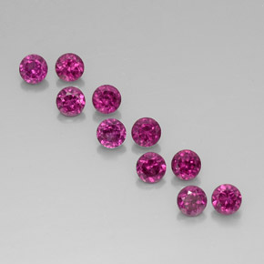 2.87 ct Red Rhodolite Garnet Gemstone, Rhodolite Garnet Gem in Round Facet Shape for Sale.