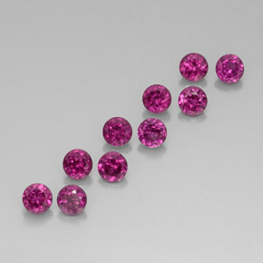 2.87 ct Red Rhodolite Garnet Stone, Natural Rhodolite Garnet in Round Facet Shape for Sale