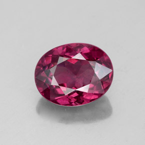 3.06 ct Red Rhodolite Garnet Gemstone, Rhodolite Garnet Gem in Oval Facet Shape for Sale.