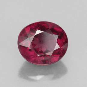 2.87 ct Red Rhodolite Garnet Stone, Natural Rhodolite Garnet in Oval Facet Shape for Sale