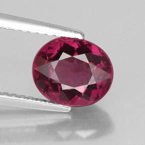 2.43 ct Red Rhodolite Garnet Gemstone, Rhodolite Garnet Gem in Oval Facet Shape for Sale.