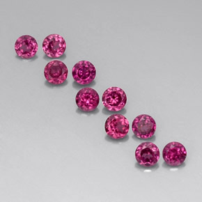 2.31 ct Red Rhodolite Garnet Gemstone, Rhodolite Garnet Gem in Round Facet Shape for Sale.