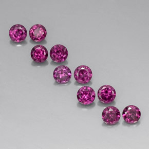 3.50 ct Red Rhodolite Garnet Gemstone, Rhodolite Garnet Gem in Round Facet Shape for Sale.