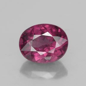 2.41 ct Red Rhodolite Garnet Gemstone, Rhodolite Garnet Gem in Oval Facet Shape for Sale.