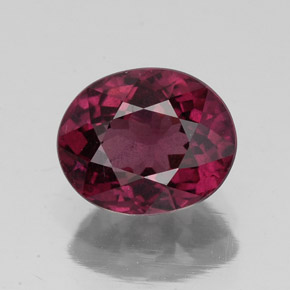 2.46 ct Red Rhodolite Garnet Gemstone, Rhodolite Garnet Gem in Oval Facet Shape for Sale.