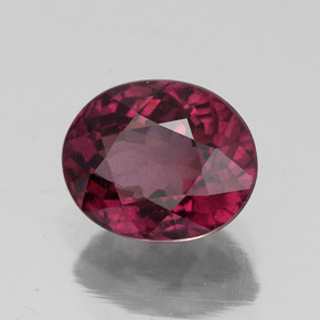 2.46 ct Red Rhodolite Garnet Stone, Natural Rhodolite Garnet in Oval Facet Shape for Sale