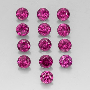 4.62 ct Red Rhodolite Garnet Stone, Natural Rhodolite Garnet in Round Facet Shape for Sale