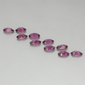 Rhodolite Garnet Gemstone in 6 x 3 mm (calibrated) Size for Sale, Rhodolite Garnet Stone in Raspberry Red Color