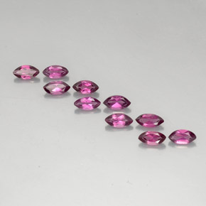 3.26 ct Red Rhodolite Garnet Gemstone, Rhodolite Garnet Gem in Marquise Facet Shape for Sale.