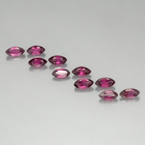 3.87 ct Red Rhodolite Garnet Gemstone, Rhodolite Garnet Gem in Marquise Facet Shape for Sale.