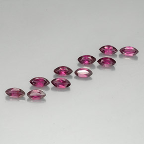 3.87 ct Red Rhodolite Garnet Stone, Natural Rhodolite Garnet in Marquise Facet Shape for Sale