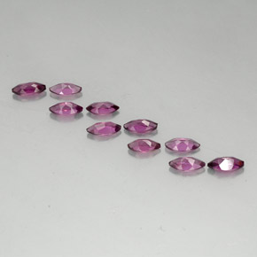 Rhodolite Garnet Gemstone in 6 x 3 mm (calibrated) Size for Sale, Rhodolite Garnet Stone in Raspberry Red Color