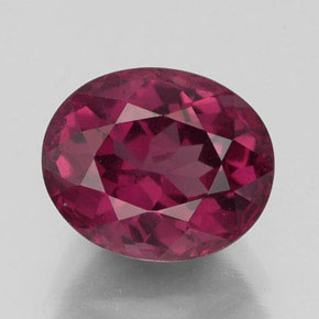 2.88 ct Red Rhodolite Garnet Gemstone, Rhodolite Garnet Gem in Oval Facet Shape for Sale.