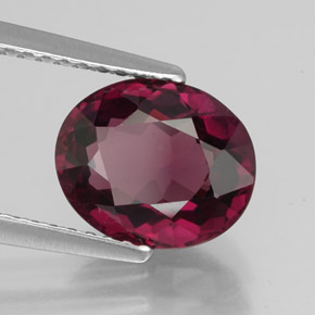 2.86 ct Red Rhodolite Garnet Stone, Natural Rhodolite Garnet in Oval Facet Shape for Sale