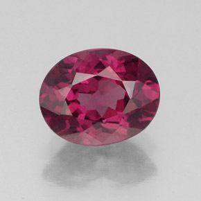 1.95 ct Red Rhodolite Garnet Gemstone, Rhodolite Garnet Gem in Oval Facet Shape for Sale.