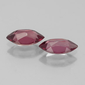 Rhodolite Garnet Gemstone in 7 x 3.5 mm (calibrated) Size for Sale, Rhodolite Garnet Stone in Raspberry Red Color