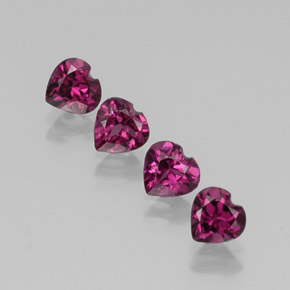 2.25 ct Red Rhodolite Garnet Stone, Natural Rhodolite Garnet in Heart Facet Shape for Sale
