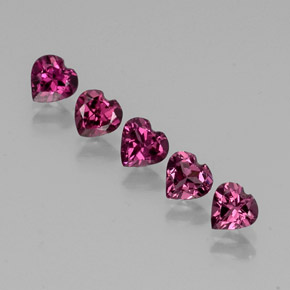 2.36 ct Red Rhodolite Garnet Stone, Natural Rhodolite Garnet in Heart Facet Shape for Sale