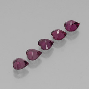Rhodolite Garnet Gemstone in 5 x 5 mm (calibrated) Size for Sale, Rhodolite Garnet Stone in Raspberry Red Color