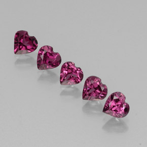 2.52 ct Red Rhodolite Garnet Stone, Natural Rhodolite Garnet in Heart Facet Shape for Sale