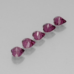 Rhodolite Garnet Gemstone in 5 x 5 mm (calibrated) Size for Sale, Rhodolite Garnet Stone in Raspberry Red Color