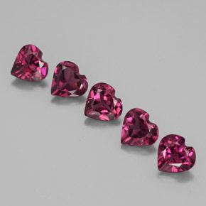 2.48 ct Red Rhodolite Garnet Stone, Natural Rhodolite Garnet in Heart Facet Shape for Sale
